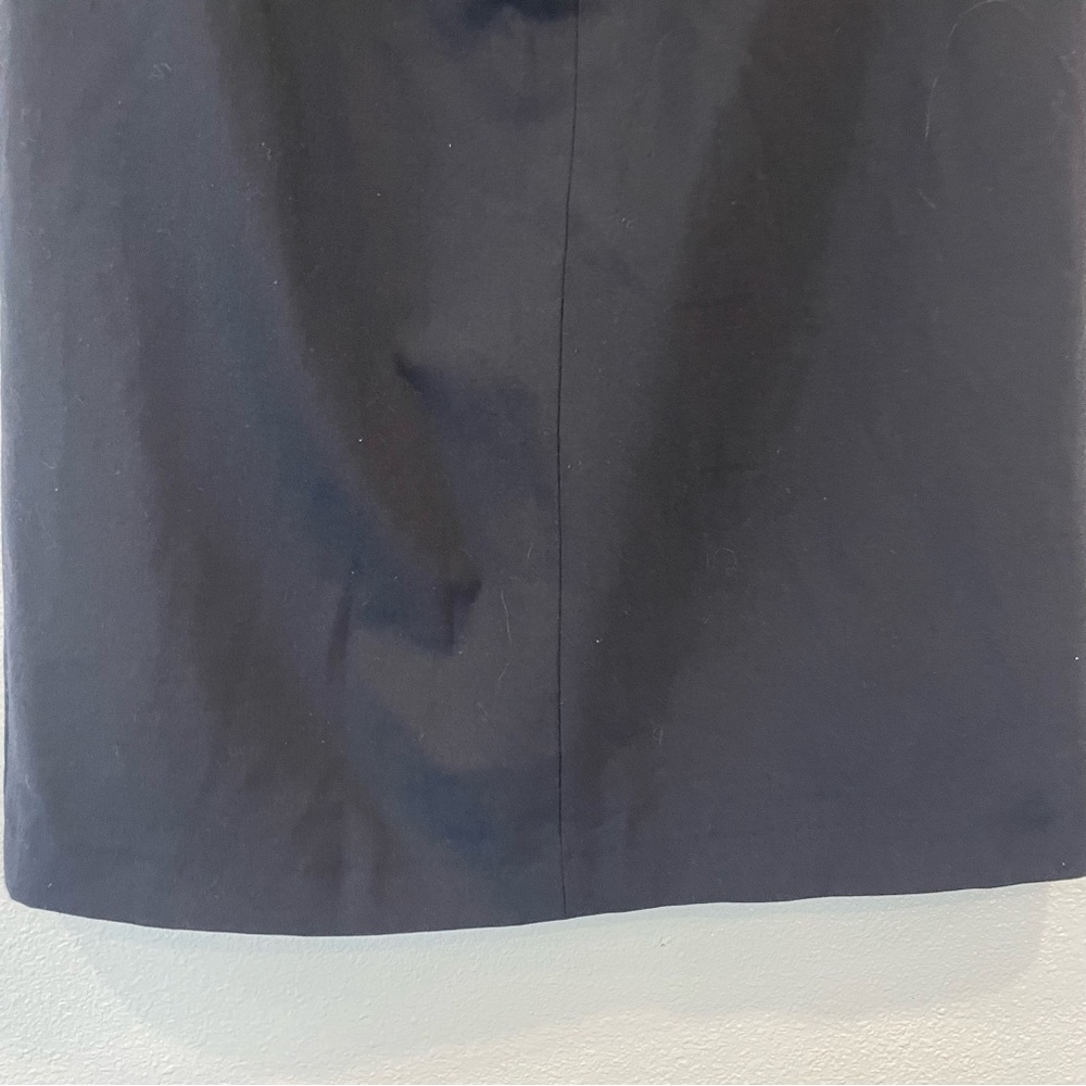 Eddie Bauer Navy Blue Midi Skirt Front Slit Stretch Y2K Womens Size 10 - Picture 7 of 10
